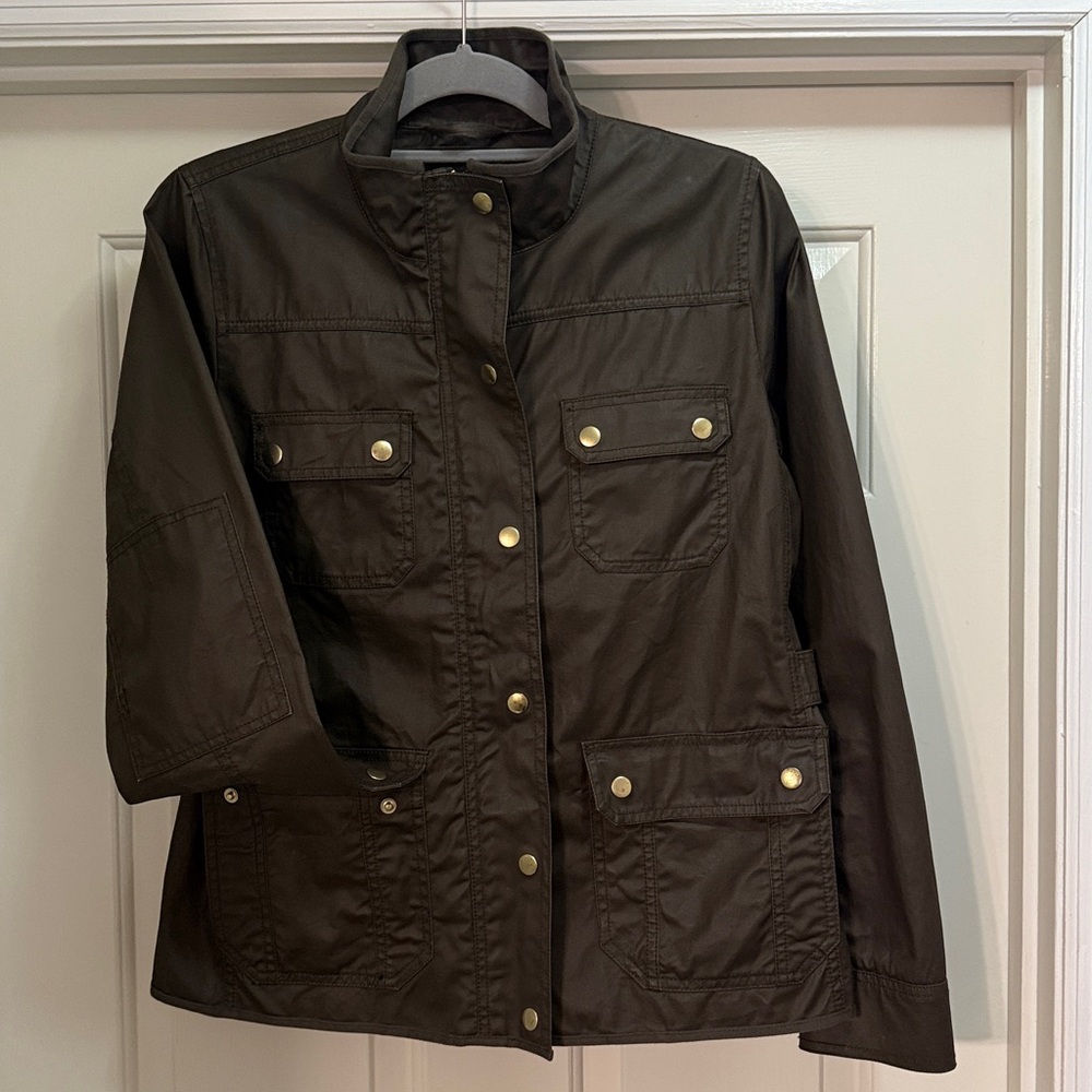 J. Crew Olive Utility Jacket Gold accents medium